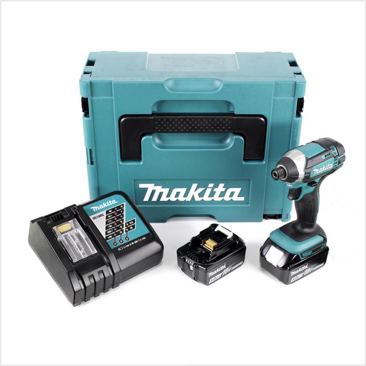 Actual product image Makita DTD 152 RTJ 18V Li-Ion Cordless Impact Driver + Makpac Case + 2 x Batteries BL 1850 5,0 Ah + (Rechargeable battery operated)