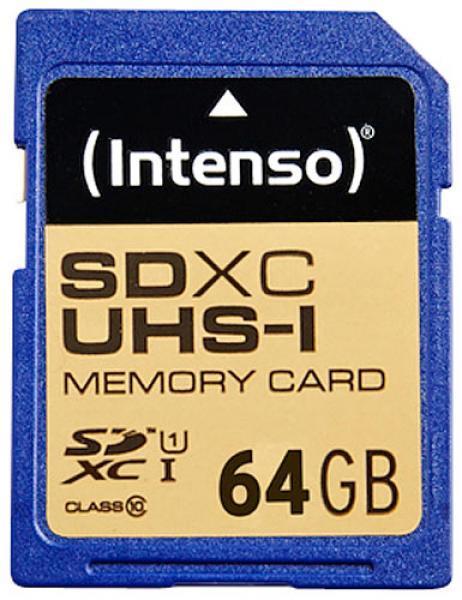 Actual product image Intenso 64 GB memory card SDHC SD Class 10 UHS-I (64 GB, SDHC, U1, UHS-I)