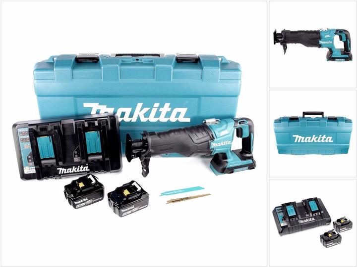 Produktbild Makita DJR 360 PTK Akku Reciprosäge 36V ( 2x18V ) Brushless Säbelsäge im Koffer + 2x 5,0 Ah Akku + L