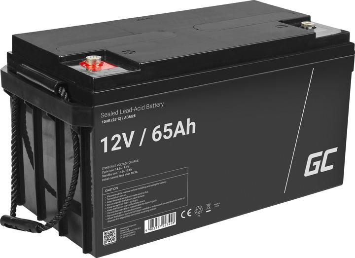 GreenCell Accumulatore AGM VRLA 12V 65Ah - 65.000 mAh (1 pz., Specifico del dispositivo, 65000 mAh)