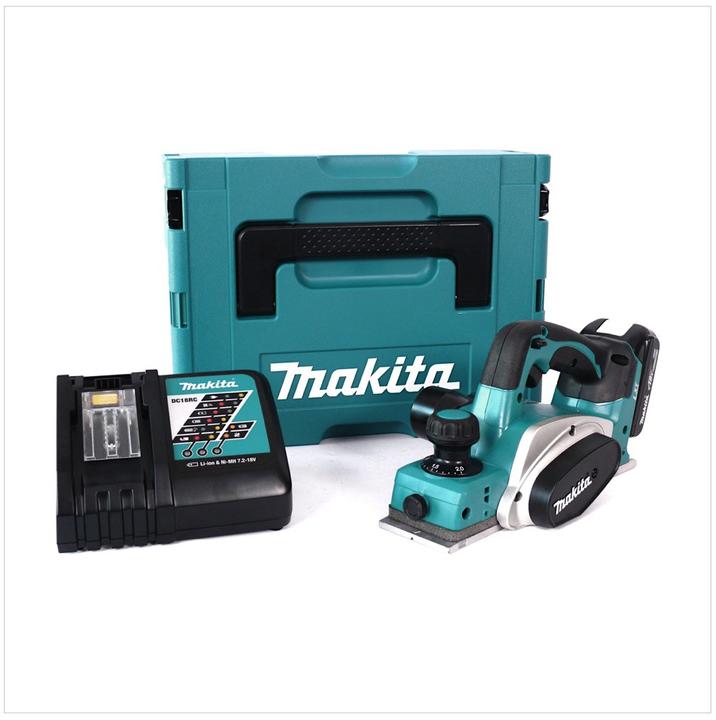 Productafbeelding Makita DKP 180 RA1J Accu schaafmachine 18 V 82 mm + 1x Accu 2.0 Ah + Lader + Makpac