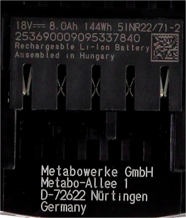 Image du produit Metabo LiHD 2x pack batterie 18V 8.0Ah ( 625369000 ) + chargeur ASC 145 ( 627378000 ) (18 V)