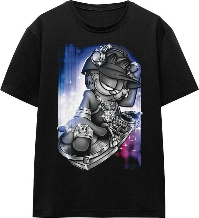 Actual product image Garfield Unisex Adult DJ Lazy T-Shirt (XL)