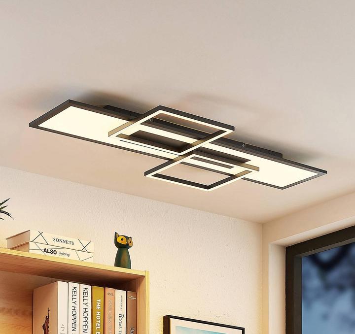 Immagine prodotto Lucande Lampada da soffitto Narumi LED CCT, 110 cm, nero (2100 lm)