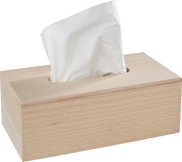 Produktbild VBS Kosmetiktuchbox "Rechteckig", mir ovaler Öffnung, Rohholz
