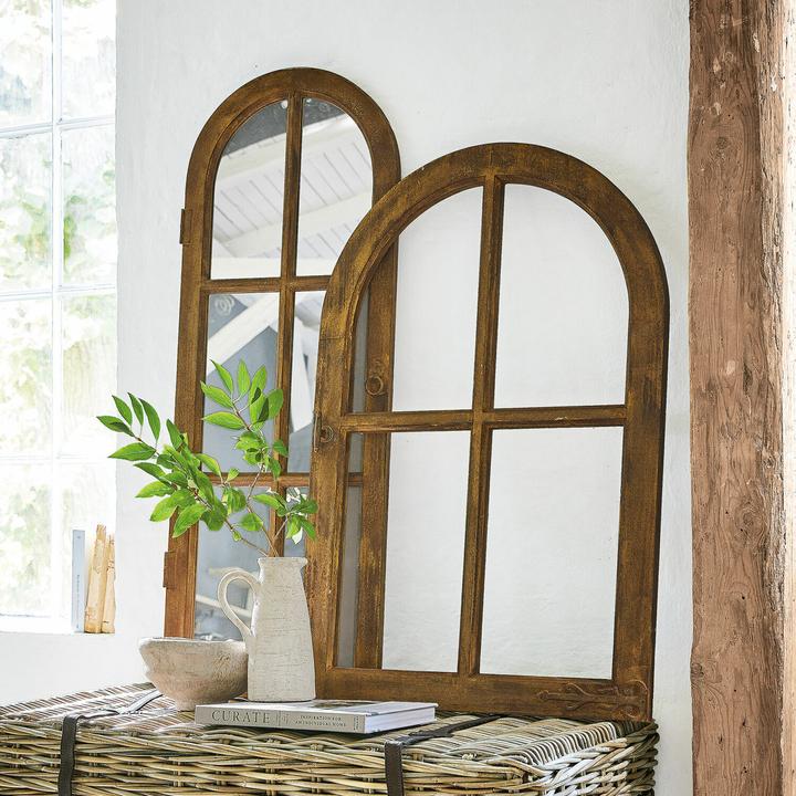 Produktbild Loberon Spiegel und Deko-Fenster 2er Set Crowley braun/gold