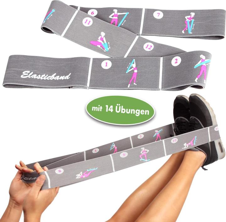 Produktbild Vital Comfort Elastikband mit Beispiel-Übungen