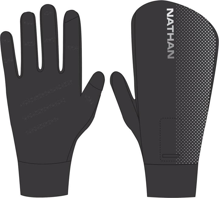 Actual product image Nathan Hyper Night Reflective Convertible Mitt Glove running gloves (M)
