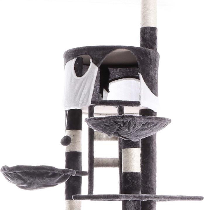 Produktbild Wiltec Kratzbaum 240–260cm grau/weiss Katzenkratzbaum deckenhoch Kletterbaum (260 cm, Weiss, Grau)