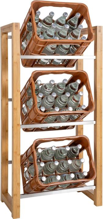Actual product image CLP 3-seater drinks crate stand Robin, natura