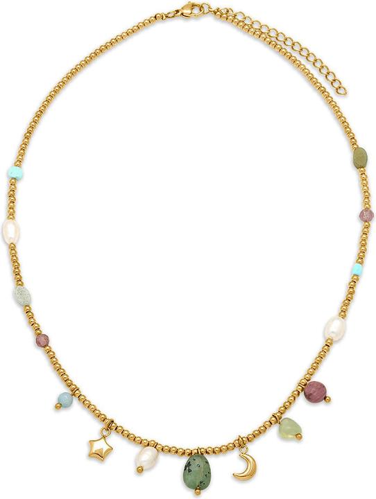 Produktbild Leyda Halskette Charms Edelstahl (Edelstahl Gelb Vergoldet 18K, Stein)