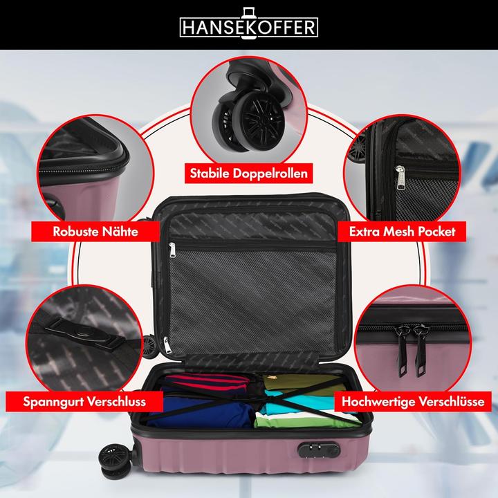 Produktbild Hansekoffer Hartschalenkoffer mit Rollen und Zahlenschloss (70 l, M (50 - 90l))