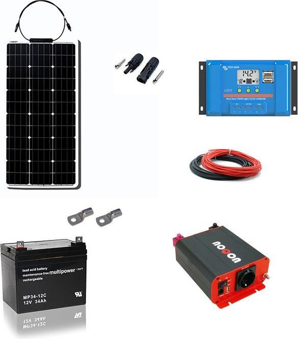 Immagine prodotto Noqon Sistema solare da 50W con batteria da 34Ah e inverter da 300W (50 W)