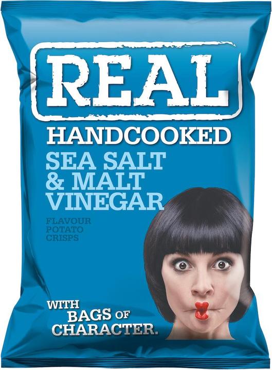 Actual product image Real Crisps Potato Chips - Sea Salt & Malt Vinegar (35 g)