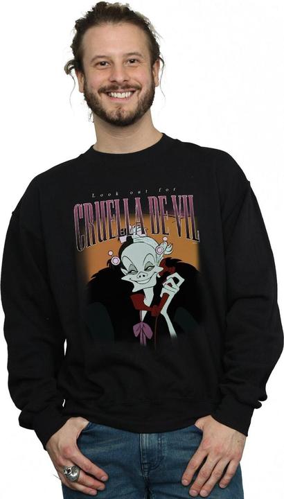 Actual product image Disney Mens Cruella De Vil Homage Sweatshirt (L)
