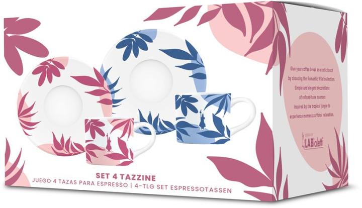 Immagine prodotto Bialetti Primavera Zestaw 4 filiżanek ze spodkiem (4 sztuki) (90 ml, 4 x)