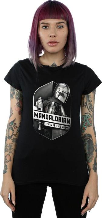 Immagine prodotto Star Wars The Mandalorian This Way Mando Shield Maglietta Donna (S)