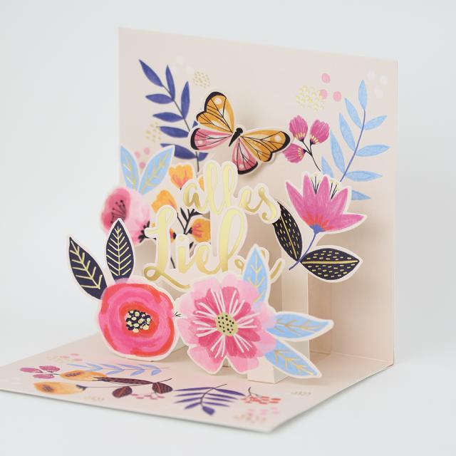 Actual product image Pop-up card - Happy birthday flowers