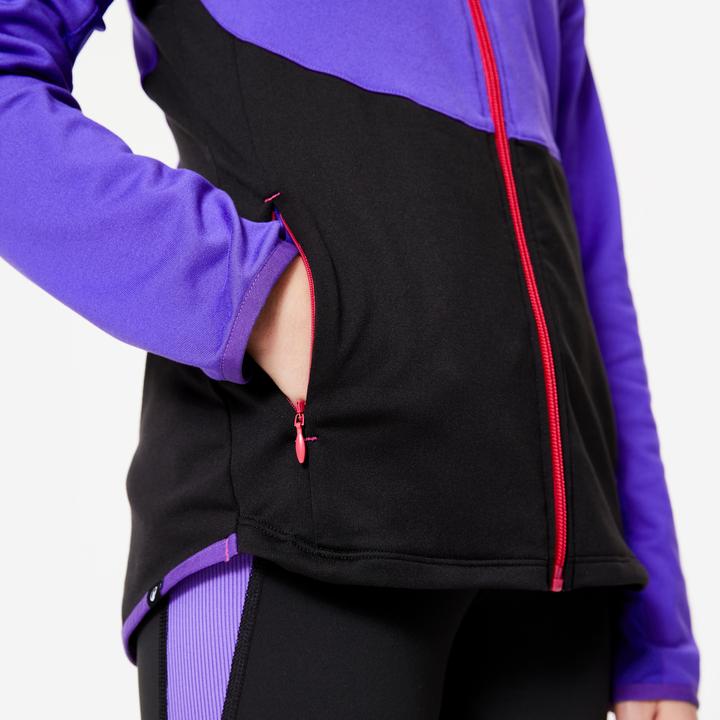 Produktbild Decathlon Trainingsjacke Mädchen tailliert - lila/schwarz (6, 7, 8)