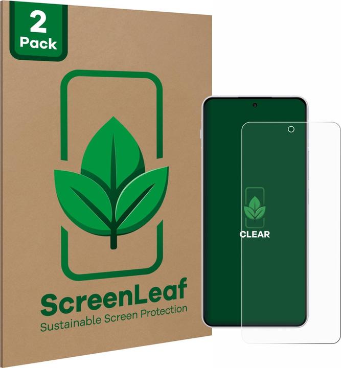 Actual product image ScreenLeaf Protective film sustainable screen protector screen protector film clear transparent (2 Piece, OnePlus Nord 4)