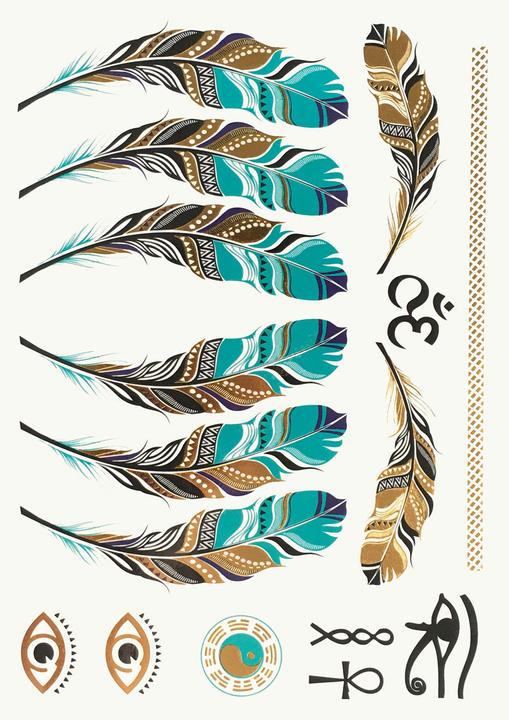 Produktbild PP Metallic Body Tattoos - Federn