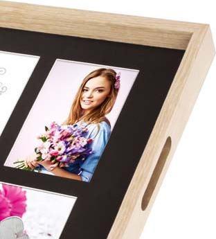 Actual product image ZEP Photo Tray Natural 43x35 Wood Photo Tray 5x10x15 (10 x 15 cm, 10 x 10 cm)
