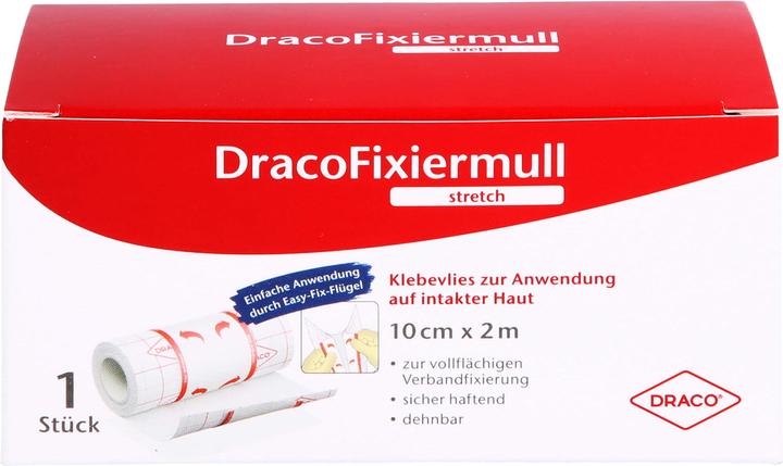 Produktbild Dracco DracoFixiermull stretch hypoallergenes Klebevlies 10 cm x 2 m, 1 St. Pflaster (1 x)