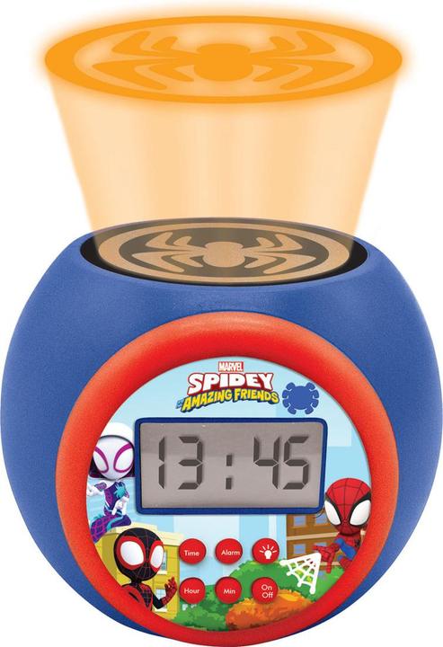 Actual product image Lexibook Spidey & Friends projection alarm clock with LED colour change and timer function
