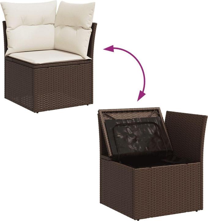 Actual product image VidaXL Garden furniture Sofa set Garden set 7-piece garden set Brown