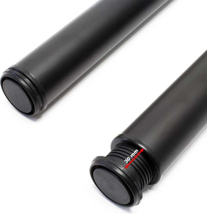 Actual product image Wiltec Stainless steel Table legs set of 4 Black Furniture foot adjustable Ø60mm 820mm