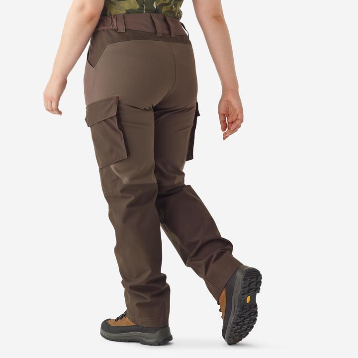 Image du produit Solognac Pantalon chasse femme impermeable 500 marron poches cargo (40, 42)