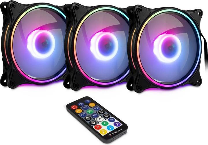 Actual product image Intertech Inter-Tech Fan 120*120*25 ARGUS RGB-FAN SET RS-08, 3X retail (120 mm, 3 x)