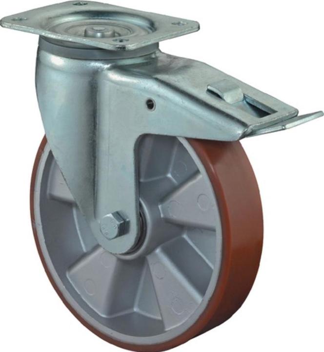 BS Rollen Ruota girevole per impieghi gravosi Ø 200 mm Portata 800 kg con freno Poliuretano fuso 135 mm 110 mm