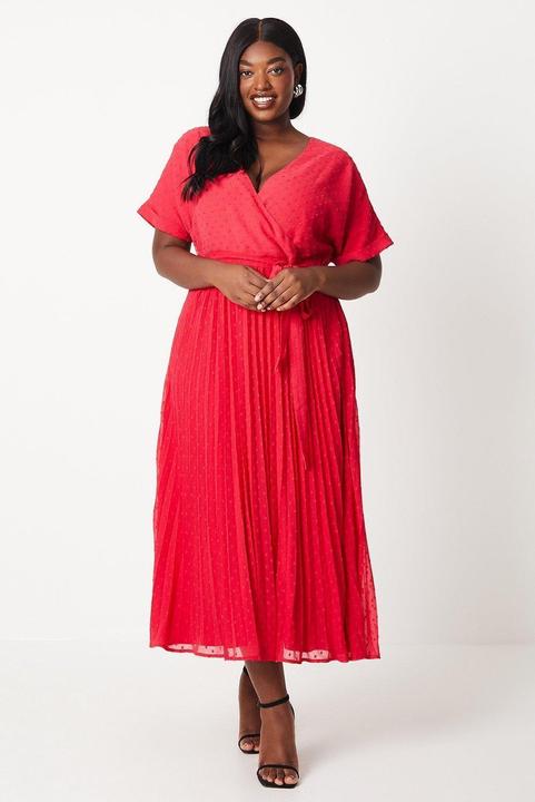 Actual product image Dorothy Perkins Womens/Ladies Dobby Chiffon Wrap Plus Midi Dress (46 D)