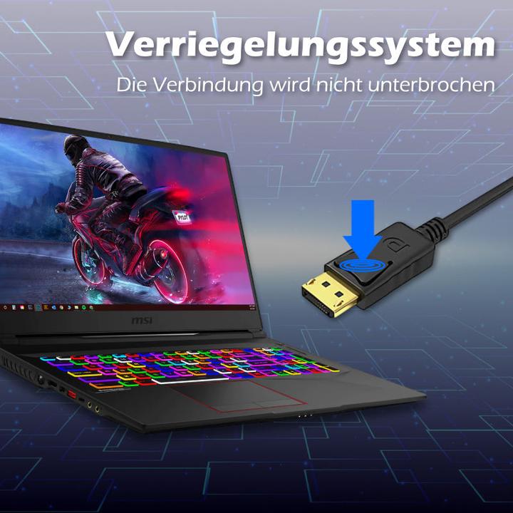 Produktbild Hermex 5m Bildschirmkabel DisplayPort Kabel DP-Kabel Monitoranschlusskabel (5 m, DisplayPort)