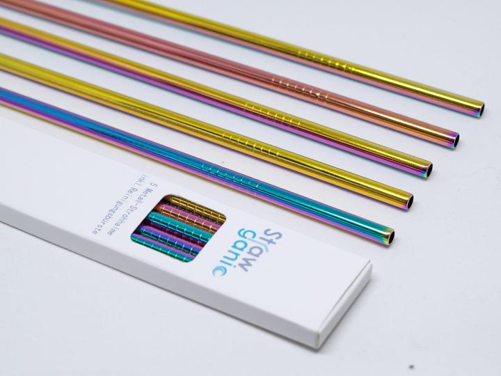 Actual product image Strawganic Steel Rainbow Straight (5 x)
