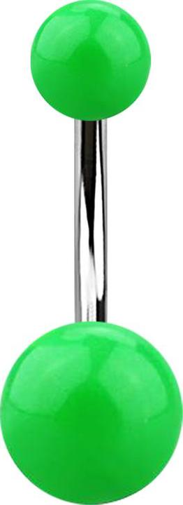 Immagine prodotto Star Piercing Banana argento con due palline verdi (Acrilico, senza ottone, Acciaio chirurgico 316L)