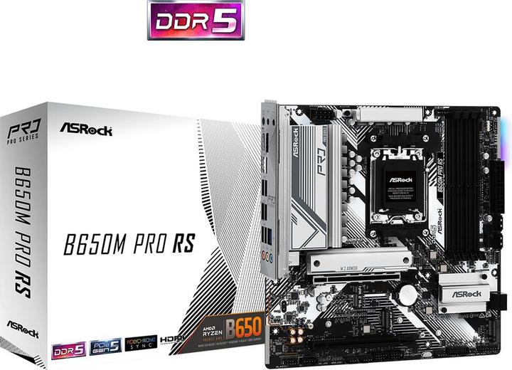 Actual product image AsRock B650M PRO RS AM5 retail (AM5, AMD B650, mATX)