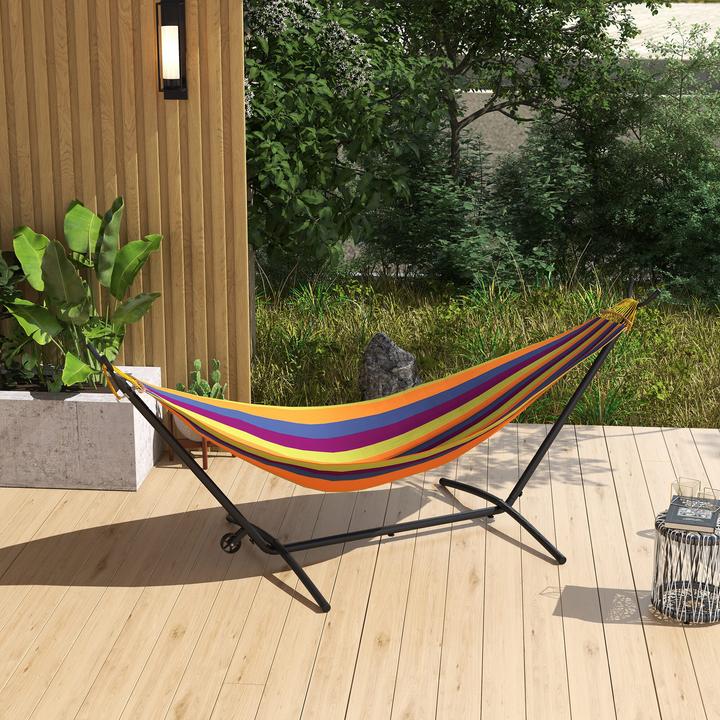 Actual product image Outsunny Hammock frame with one castor and adjustable height (220 kg)