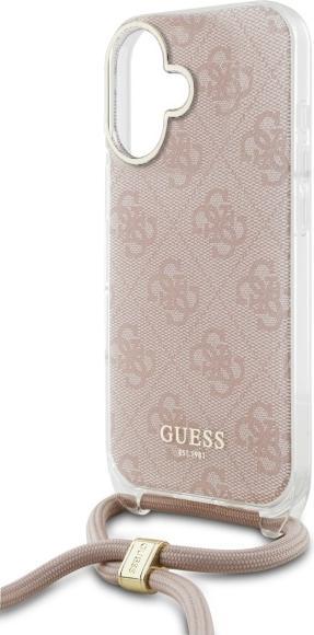 Immagine prodotto Guess GUHCP16SHC4SEP iPhone 16 6,1" różowy/rosa custodia rigida Crossbody Cord 4G Print