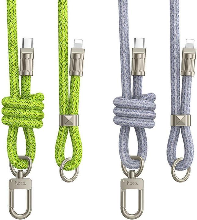 Image du produit Hoco Cable EOL lanyard shape cable Type C to Lightning PD 20W GH7 1,8 m fluorescent green (1.80 m)