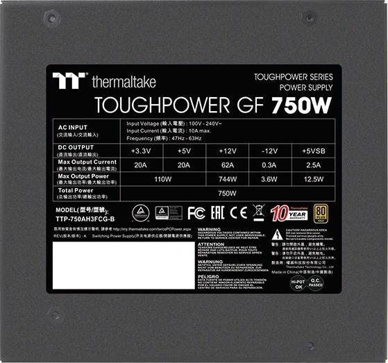Produktbild Thermaltake TTP-750AH3FCG-B Netzteil 750 W 24-pin ATX ATX Schwarz (750 W)