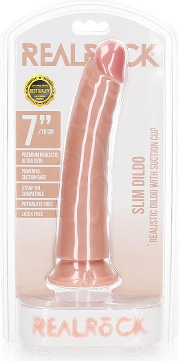 Actual product image RealRock Slim Realistic Dildo with Suction Cup - 7"/ 18 cm