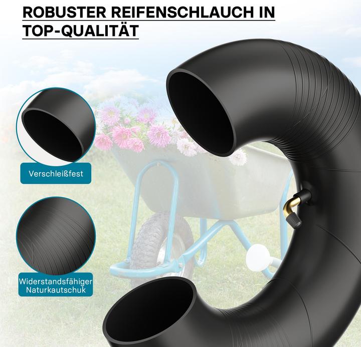 Produktbild Wiltec Schlauch für den Rasenmäherreifen 13x5.00-8 mit Winkelventil Reifendecke (Rasenmäher, Gartenmaschinen Ersatzteile)
