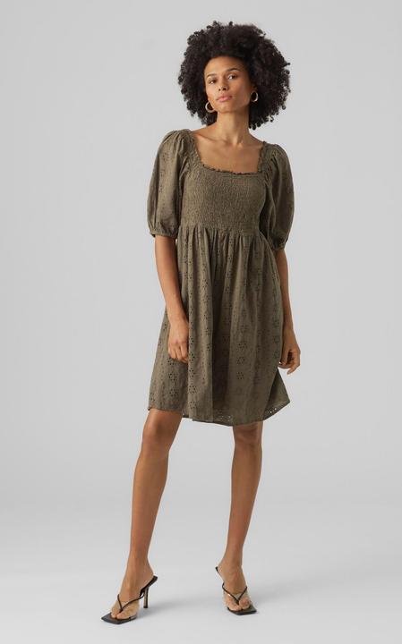 Actual product image Vero Moda Smocked Broderie Anglaise Mini Dress (XS)
