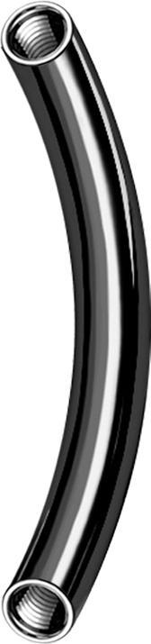 Star Piercing Micro Bananen-Stab schwarz mit 0.8 mm Innengewinde (ohne Messing, Chirurgenstahl 316L)
