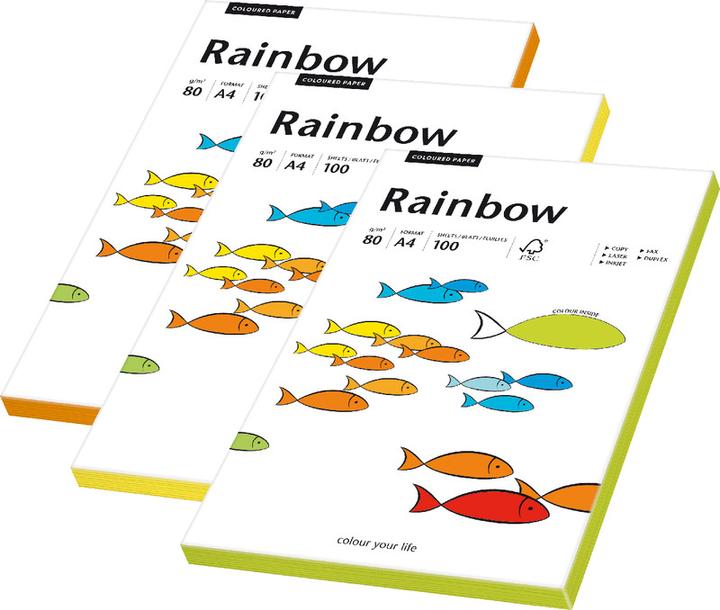 Image du produit Rainbow Papier à copier couleur néon (80 g/m², 100 x, A4)