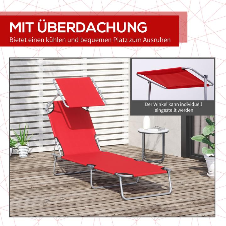 Image du produit Outsunny Bain de soleil avec protection solaire (187 cm)