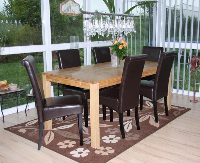 Immagine prodotto Swisshandel24 2x Sedia da pranzo Sedia da cucina Novara II, pelle marrone, gambe scure