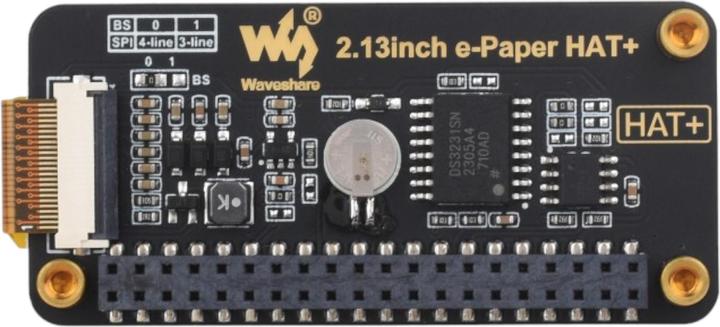 Immagine prodotto WaveShare Display E-Ink da 2,13 pollici HAT+ per Raspberry Pi